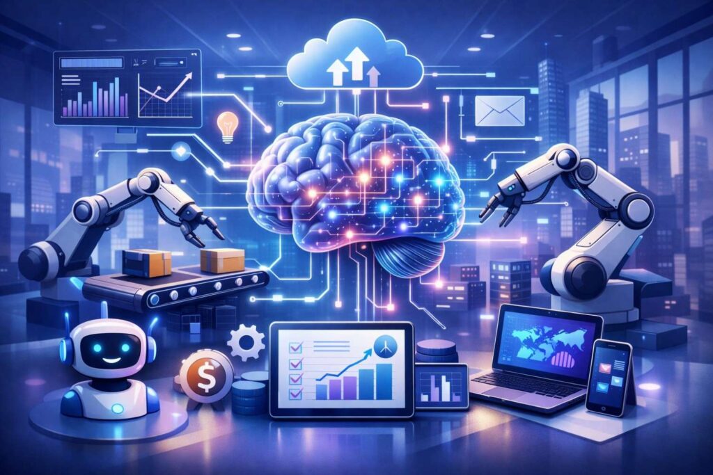 AI automation tools improving business efficiency and productivity