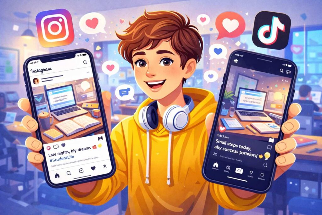 AI caption generator examples for Instagram and TikTok